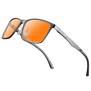 BIRCEN Mens Blue Light Glasses: Lightweight Al-Mg Metal Bluelight Blocking Computer Glasses Anti Eyestrain for Office & Home BC2684L