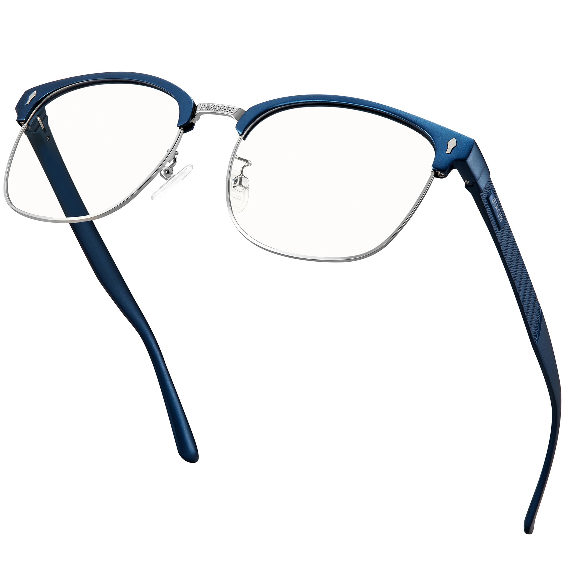 BIRCEN Blue Light Blocking Glasses: Al-Mg Metal Bluelight Computer Clear Glasses for Men Women Anti Eyestrain Office Home BC8806L
