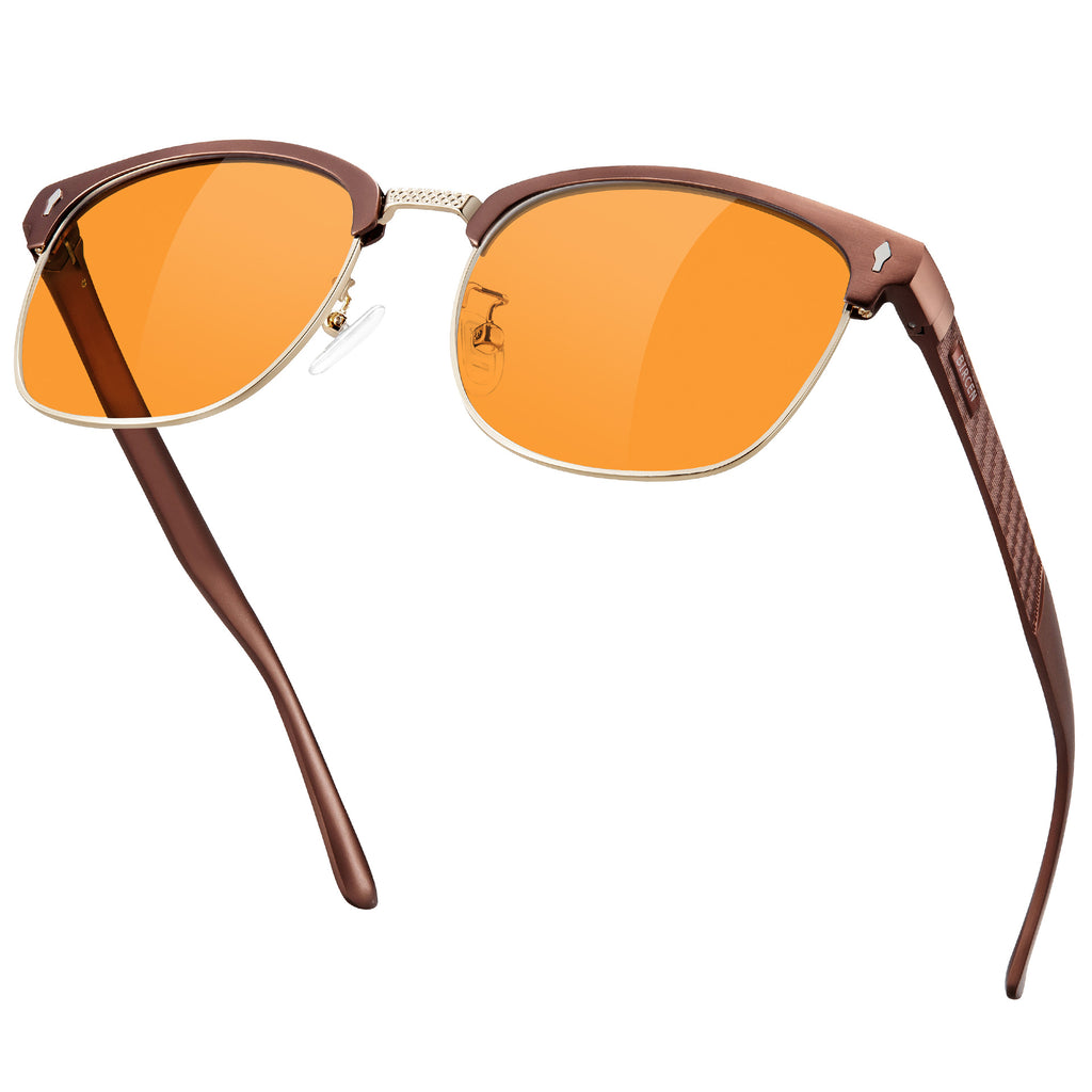 BIRCEN Blue Light Blocking Glasses: Al-Mg Metal Bluelight Computer Clear Glasses for Men Women Anti Eyestrain Office Home BC8806L