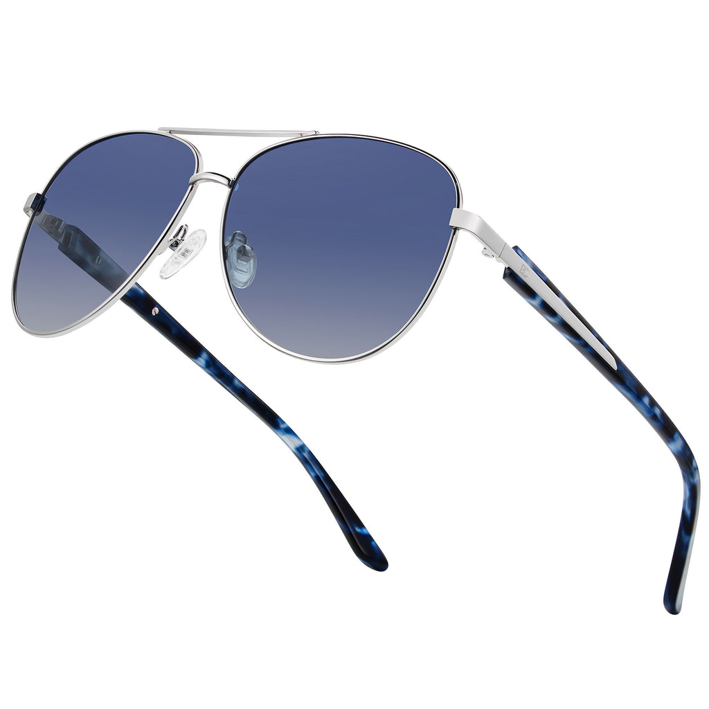 BIRCEN Polarized Aviator Sunglasses for Women : UV Protection Acetate Square Sunglass With Retro Classic Style