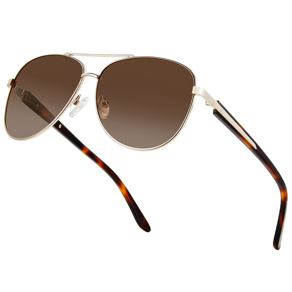 BIRCEN Polarized Aviator Sunglasses for Women : UV Protection Acetate Square Sunglass With Retro Classic Style