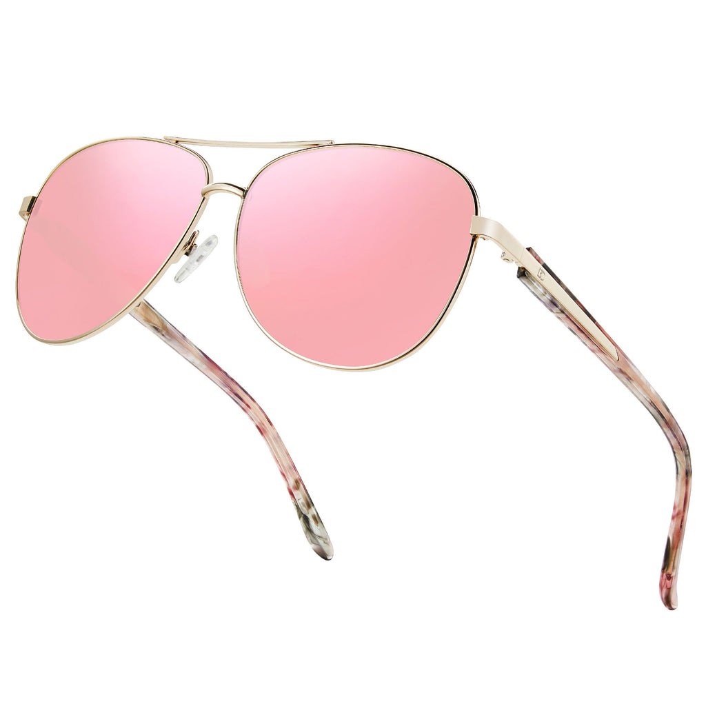 BIRCEN Polarized Aviator Sunglasses for Women : UV Protection Acetate Square Sunglass With Retro Classic Style